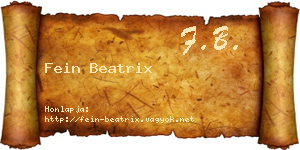 Fein Beatrix névjegykártya