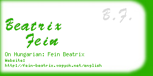 beatrix fein business card